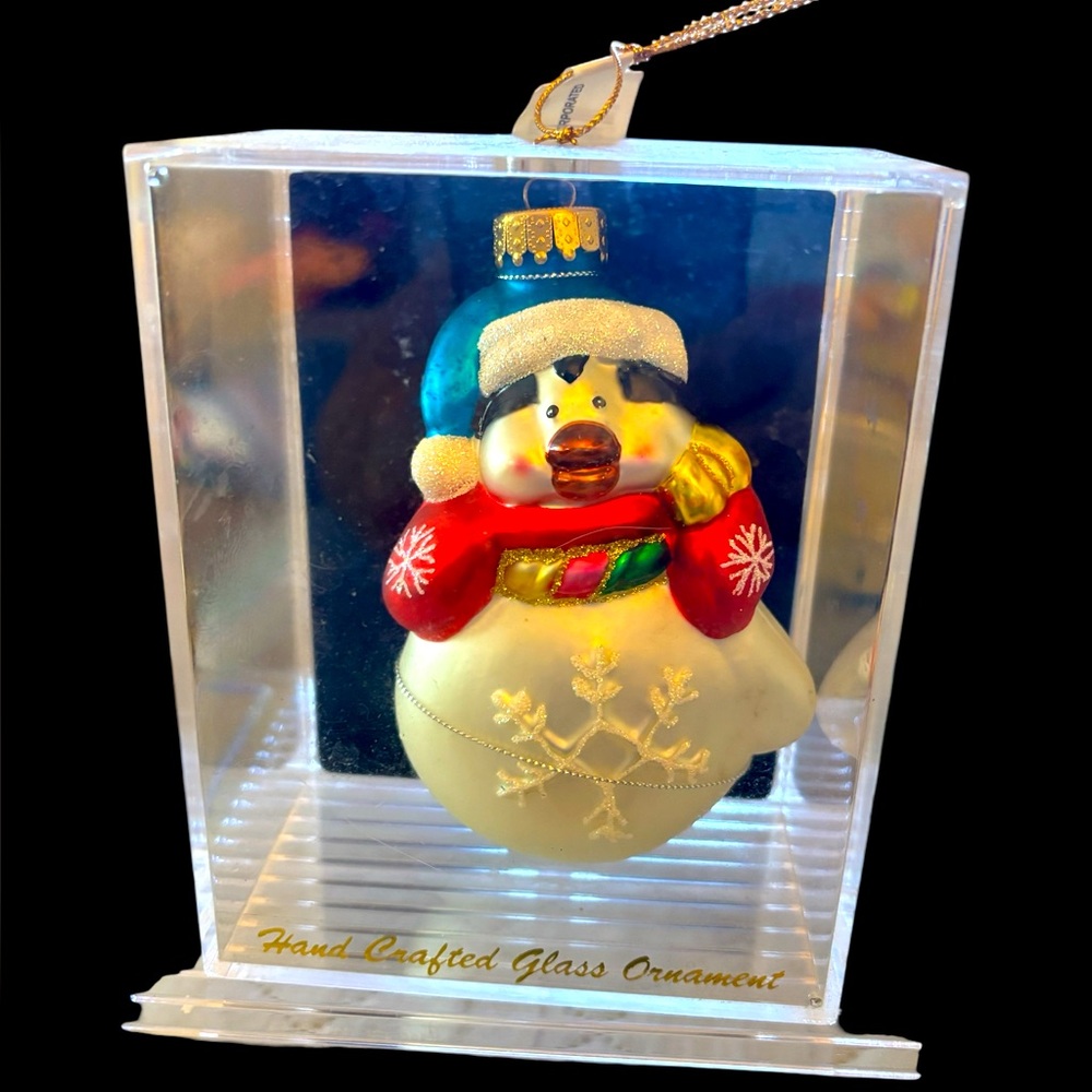 Handcrafted Glass Penguin Ornament - Multicolor